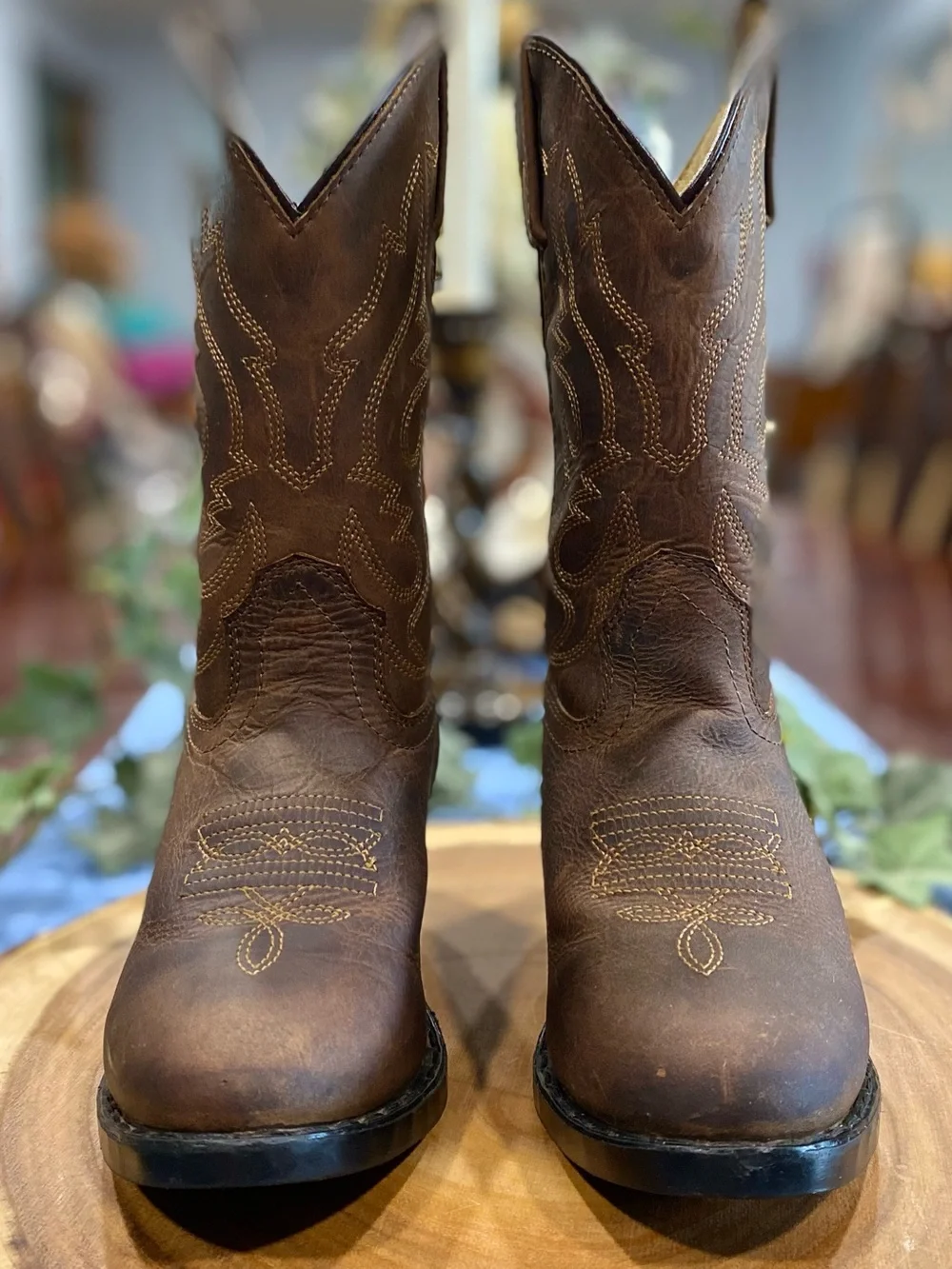 Cody James Boy’s Oiled Dust Brown Full-Grain Leather Western Boots Size 1